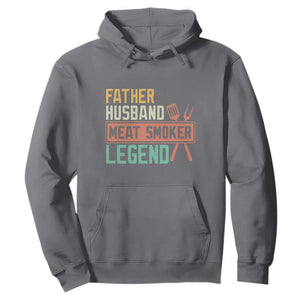 Funny BBQ Grilling Pitmaster Hoodie Father Husband Meat Smoker Legend Retro TS09 Charcoal Print Your Wear