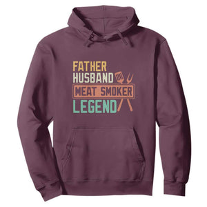 Funny BBQ Grilling Pitmaster Hoodie Father Husband Meat Smoker Legend Retro TS09 Maroon Print Your Wear