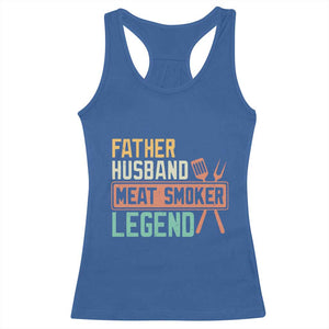 Funny BBQ Grilling Pitmaster Racerback Tank Top Father Husband Meat Smoker Legend Retro TS09 Royal Blue Print Your Wear