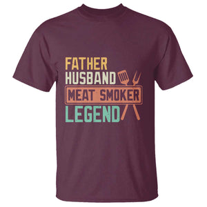 Funny BBQ Grilling Pitmaster T Shirt Father Husband Meat Smoker Legend Retro TS09 Maroon Print Your Wear