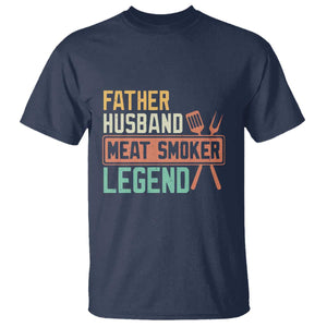 Funny BBQ Grilling Pitmaster T Shirt Father Husband Meat Smoker Legend Retro TS09 Navy Print Your Wear