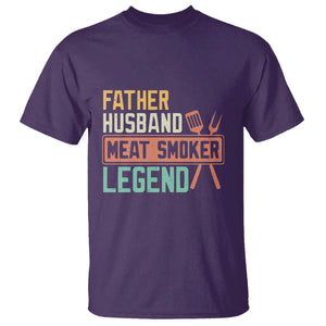 Funny BBQ Grilling Pitmaster T Shirt Father Husband Meat Smoker Legend Retro TS09 Purple Print Your Wear