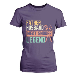 Funny BBQ Grilling Pitmaster T Shirt For Women Father Husband Meat Smoker Legend Retro TS09 Purple Print Your Wear