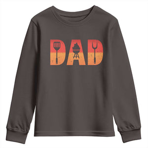 Funny BBQ Grill Dad Youth Sweatshirt TS09 Dark Chocolate Print Your Wear