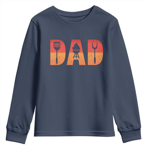 Funny BBQ Grill Dad Youth Sweatshirt TS09 Navy Print Your Wear