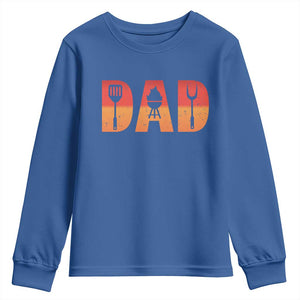 Funny BBQ Grill Dad Youth Sweatshirt TS09 Royal Blue Print Your Wear