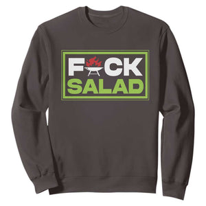 Funny BBQ Lover Sweatshirt Fxxk Salad Anti Vegan Jokes TS09 Dark Chocolate Print Your Wear