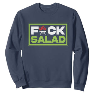Funny BBQ Lover Sweatshirt Fxxk Salad Anti Vegan Jokes TS09 Navy Print Your Wear