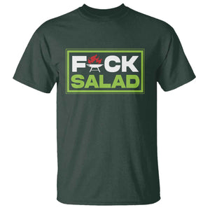 Funny BBQ Lover T Shirt Fxxk Salad Anti Vegan Jokes TS09 Dark Forest Green Print Your Wear