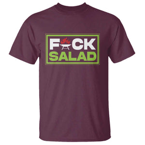 Funny BBQ Lover T Shirt Fxxk Salad Anti Vegan Jokes TS09 Maroon Print Your Wear