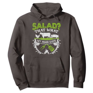 Funny BBQ Lover Hoodie Salad That's What My Food Eats Anti Vegan Jokes TS09 Dark Chocolate Print Your Wear