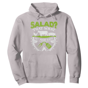 Funny BBQ Lover Hoodie Salad That's What My Food Eats Anti Vegan Jokes TS09 Ice Gray Print Your Wear