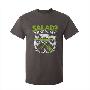 Funny BBQ Lover T Shirt For Kid Salad That's What My Food Eats Anti Vegan Jokes TS09 Dark Chocolate Print Your Wear