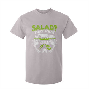 Funny BBQ Lover T Shirt For Kid Salad That's What My Food Eats Anti Vegan Jokes TS09 Ice Gray Print Your Wear