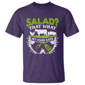 Funny BBQ Lover T Shirt Salad That's What My Food Eats Anti Vegan Jokes TS09 Purple Print Your Wear