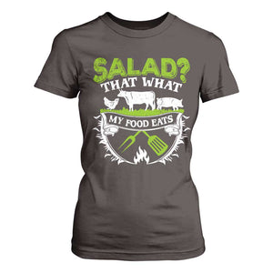 Funny BBQ Lover T Shirt For Women Salad That's What My Food Eats Anti Vegan Jokes TS09 Dark Chocolate Print Your Wear