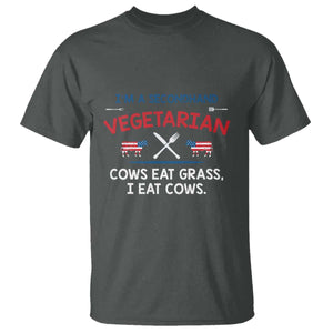 Funny BBQ Lover T Shirt Cow Eat Grass I Eat Cow Anti Vegan Jokes TS09 Dark Heather Print Your Wear