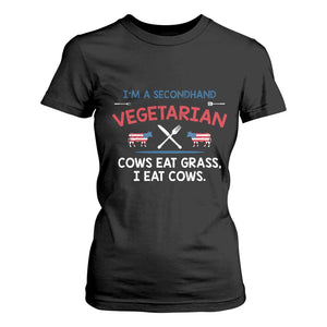 Funny BBQ Lover T Shirt For Women Cow Eat Grass I Eat Cow Anti Vegan Jokes TS09 Black Print Your Wear