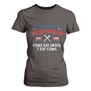 Funny BBQ Lover T Shirt For Women Cow Eat Grass I Eat Cow Anti Vegan Jokes TS09 Dark Chocolate Print Your Wear