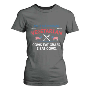 Funny BBQ Lover T Shirt For Women Cow Eat Grass I Eat Cow Anti Vegan Jokes TS09 Dark Heather Print Your Wear