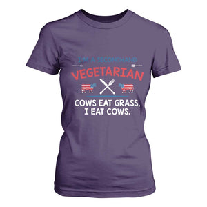 Funny BBQ Lover T Shirt For Women Cow Eat Grass I Eat Cow Anti Vegan Jokes TS09 Purple Print Your Wear