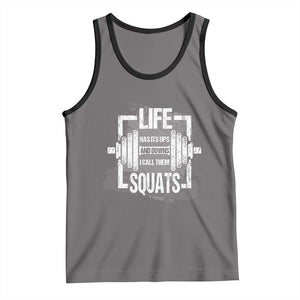 Gymer Tank Top Life Has Its Ups And Downs I Call Them Squats TS09 Deep Heather Black Print Your Wear