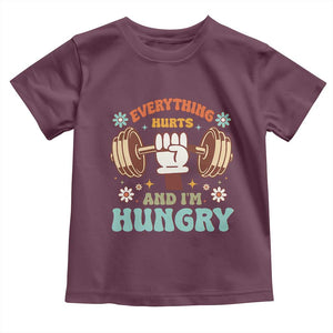 Gymer Baby Shirt Everything Hurts And I'm Hungry TS09 Maroon Print Your Wear
