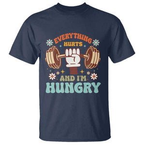 Gymer T Shirt Everything Hurts And I'm Hungry TS09 Navy Print Your Wear
