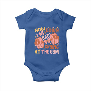 Gymer Baby Onesie Down Bad Crying At The Gym Groovy Bow Coquette TS09 Royal Blue Print Your Wear