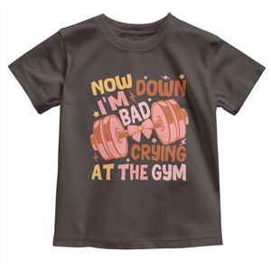 Gymer Baby Shirt Down Bad Crying At The Gym Groovy Bow Coquette TS09 Dark Chocolate Print Your Wear