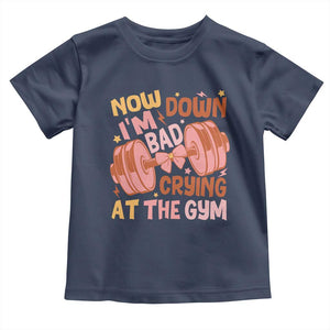 Gymer Baby Shirt Down Bad Crying At The Gym Groovy Bow Coquette TS09 Navy Print Your Wear