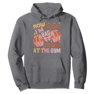 Gymer Hoodie Down Bad Crying At The Gym Groovy Bow Coquette TS09 Charcoal Print Your Wear