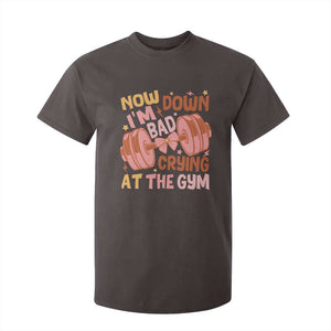 Gymer T Shirt For Kid Down Bad Crying At The Gym Groovy Bow Coquette TS09 Dark Chocolate Print Your Wear