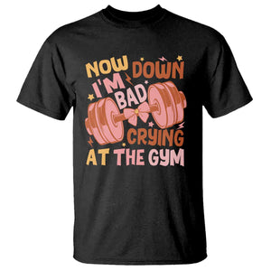 Gymer T Shirt Down Bad Crying At The Gym Groovy Bow Coquette TS09 Black Print Your Wear