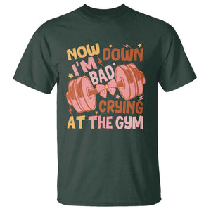 Gymer T Shirt Down Bad Crying At The Gym Groovy Bow Coquette TS09 Dark Forest Green Print Your Wear