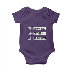 Funny Gymer Baby Onesie Down Bad Crying at the Gym TS09 Purple Print Your Wear