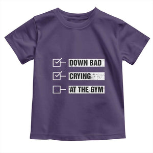 Funny Gymer Baby Shirt Down Bad Crying at the Gym TS09 Purple Print Your Wear