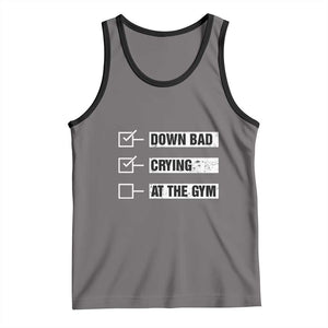 Funny Gymer Tank Top Down Bad Crying at the Gym TS09 Deep Heather Black Print Your Wear
