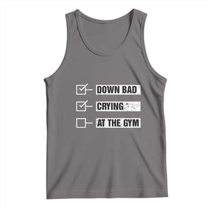 Funny Gymer Tank Top Down Bad Crying at the Gym TS09 Deep Heather Print Your Wear