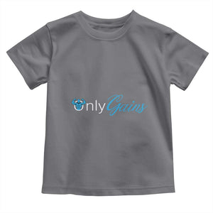 Funny Gymer Baby Shirt Only Gains Fitness TS09 Charcoal Print Your Wear