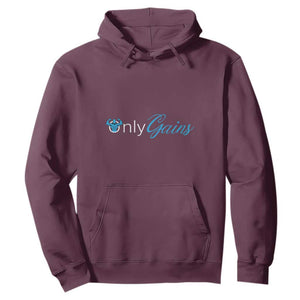 Funny Gymer Hoodie Only Gains Fitness TS09 Maroon Print Your Wear