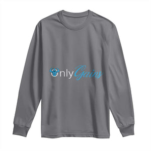 Funny Gymer Long Sleeve Shirt Only Gains Fitness TS09 Charcoal Print Your Wear