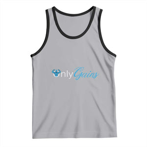 Funny Gymer Tank Top Only Gains Fitness TS09 Athletic Heather Black Print Your Wear
