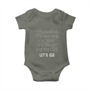 Gymer Baby Onesie Let's Go Gym No Reasons Fitness Motivation TS09 Military Green Print Your Wear
