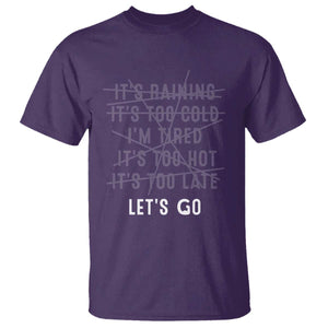 Gymer T Shirt Let's Go Gym No Reasons Fitness Motivation TS09 Purple Print Your Wear
