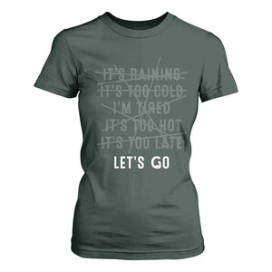 Gymer T Shirt For Women Let's Go Gym No Reasons Fitness Motivation TS09 Dark Forest Green Print Your Wear
