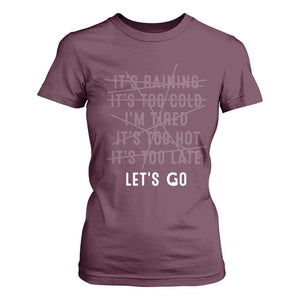 Gymer T Shirt For Women Let's Go Gym No Reasons Fitness Motivation TS09 Maroon Print Your Wear