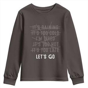 Gymer Youth Sweatshirt Let's Go Gym No Reasons Fitness Motivation TS09 Dark Chocolate Print Your Wear