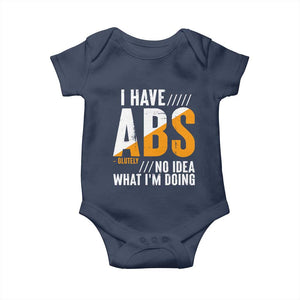 Gymer Baby Onesie I Have Abs-olutely No Idea What I'm Doing TS09 Navy Print Your Wear