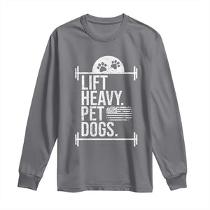 Gymer Dog Lover Long Sleeve Shirt Lift Heavy Pet Dogs TS09 Charcoal Print Your Wear